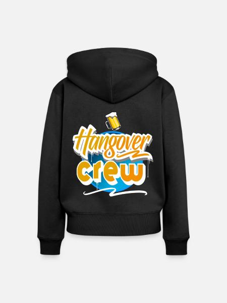 Hangover Crew - Frauen Premium Bio Zip Hoodie - Schwarz