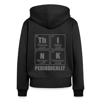 Periodisch denken - Elemente des Periodensystems - Frauen Premium Bio Zip Hoodie - Schwarz - Hinten - Julia (174cm)