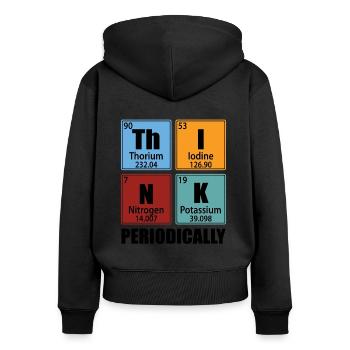 Periodisch denken - Elemente des Periodensystems - Frauen Premium Bio Zip Hoodie - Schwarz - Hinten - Julia (174cm)