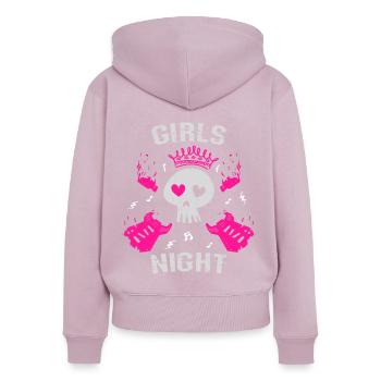 Soirée entre filles - Sweat à capuche zippé Premium bio Femme - rose poudré - Dos - Julia (174cm)