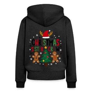 Weihnachts Schwester Crew - Festliches Design - Frauen Premium Bio Zip Hoodie - Schwarz - Hinten - Julia (174cm)