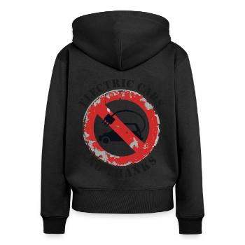 Voitures électriques Non Merci Avis clair - Sweat à capuche zippé Premium bio Femme - noir - Dos - Julia (174cm)