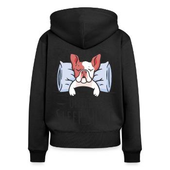 French Mastiff Official Sleep Shirt pour les fans de D - Sweat à capuche zippé Premium bio Femme - noir - Dos - Julia (174cm)