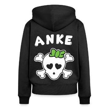 Pirate Anke Design pour les filles et les femmes - Sweat à capuche zippé Premium bio Femme - noir - Dos - Julia (174cm)