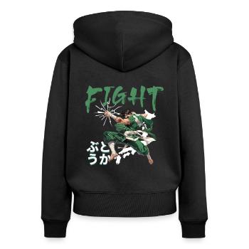 Combattez pour votre destin - Martial Artist - Sweat à capuche zippé Premium bio Femme - noir - Dos - Julia (174cm)