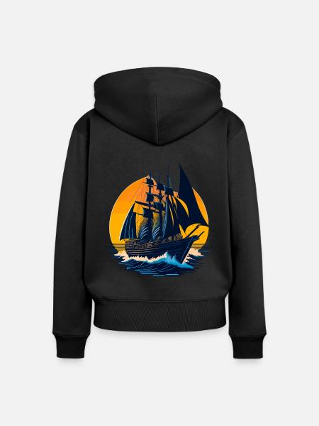 Segelboot - Frauen Premium Bio Zip Hoodie - Schwarz