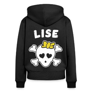 Pirate Lise Design pour les filles et les femmes - Sweat à capuche zippé Premium bio Femme - noir - Dos - Julia (174cm)