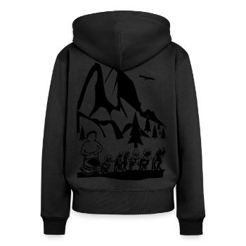 Traîneau Husky - Sweat à capuche zippé Premium bio Femme - noir - Dos - Julia (174cm)