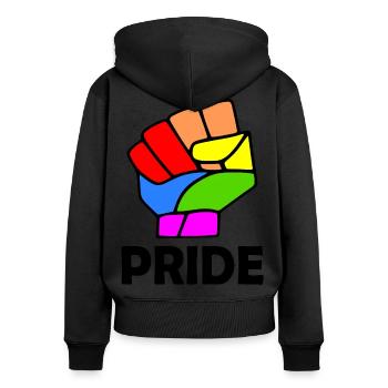 Pride - Women's Premium Organic Zip Hoodie - black - Back - Julia (174cm)