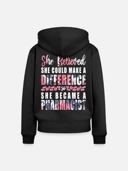 Pharmacy Tech Technician - Frauen Premium Bio Zip Hoodie - Schwarz