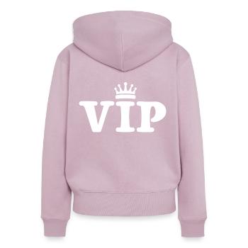 VIP - Frauen Premium Bio Zip Hoodie - Altrosa - Hinten - Julia (174cm)