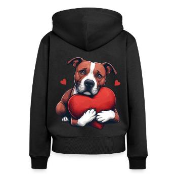 Pitbull Le modèle - Sweat à capuche zippé Premium bio Femme - noir - Dos - Julia (174cm)