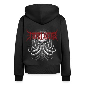Torquens - Women's Premium Organic Zip Hoodie - black - Back - Julia (174cm)