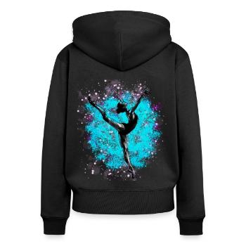 Dance - Frauen Premium Bio Zip Hoodie - Schwarz - Hinten - Julia (174cm)
