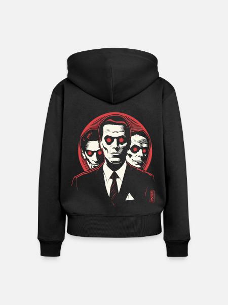 Men in Black - Frauen Premium Bio Zip Hoodie - Schwarz