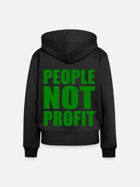 People not profit - Frauen Premium Bio Zip Hoodie - Schwarz