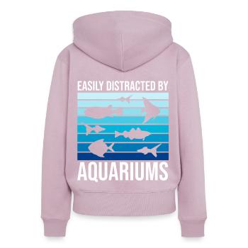 Funny Aquarium Lover Saying Fish Tank Owner Quote - Women's Premium Organic Zip Hoodie - dusky pink - Back - Julia (174cm)