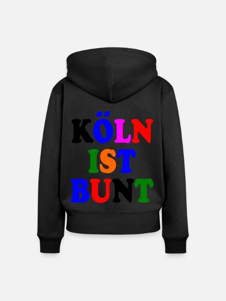 Köln ist bunt - Frauen Premium Bio Zip Hoodie - Schwarz
