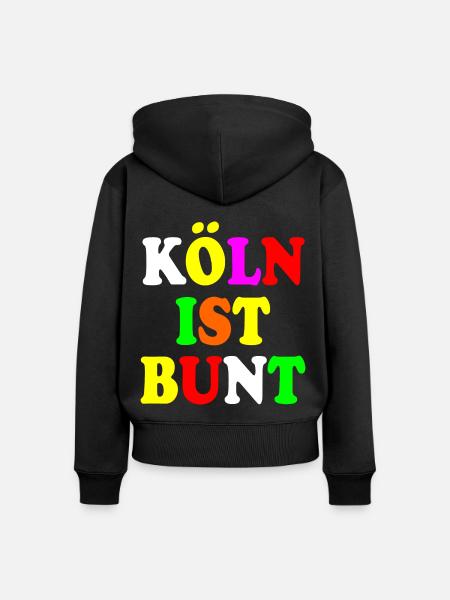 Köln ist bunt - Frauen Premium Bio Zip Hoodie - Schwarz