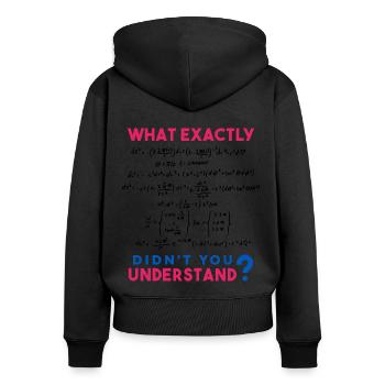 Physik und Mathe Formel Scherz - Frauen Premium Bio Zip Hoodie - Schwarz - Hinten - Julia (174cm)