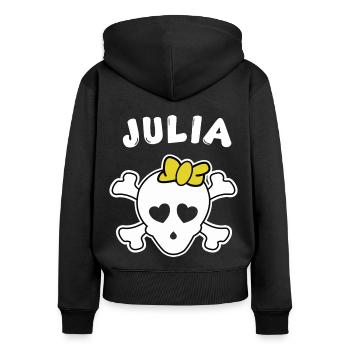 Pirate Julia Design for Girls and Women - Women's Premium Organic Zip Hoodie - black - Back - Julia (174cm)