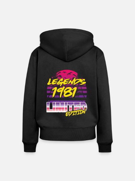 Legends 1981 Limited edition - Frauen Premium Bio Zip Hoodie - Schwarz