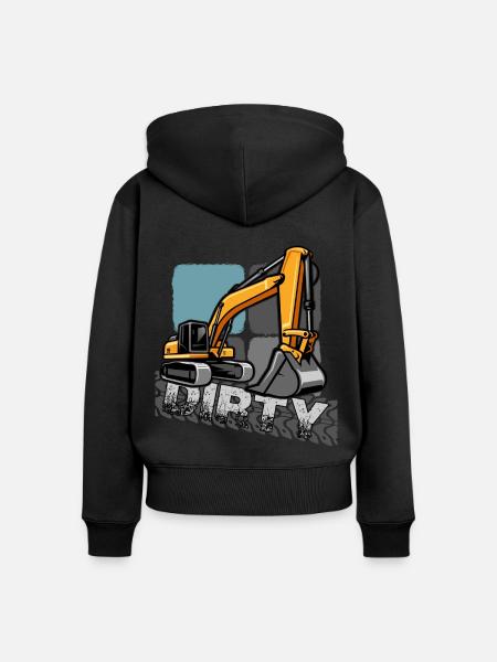 bagger "baggerfahrer gräbt löcher" - Frauen Premium Bio Zip Hoodie - Schwarz