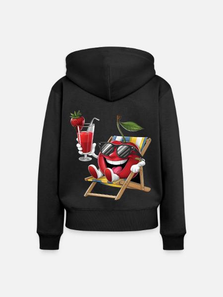 Cherry - Frauen Premium Bio Zip Hoodie - Schwarz