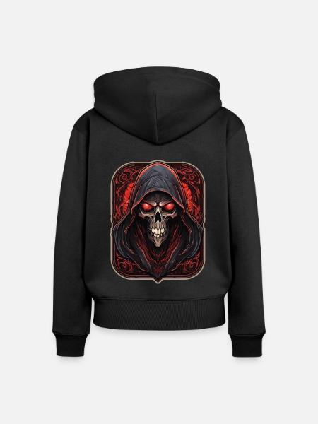 Der Schnitter der Seelen - Frauen Premium Bio Zip Hoodie - Schwarz