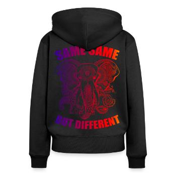 SameSame but Different Thailand Shirt - Frauen Premium Bio Zip Hoodie - Schwarz - Hinten - Julia (174cm)