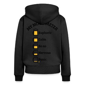 My Mood Meter (Bier / Biertrinker / V1 / POS) - Frauen Premium Bio Zip Hoodie - Schwarz - Hinten - Julia (174cm)