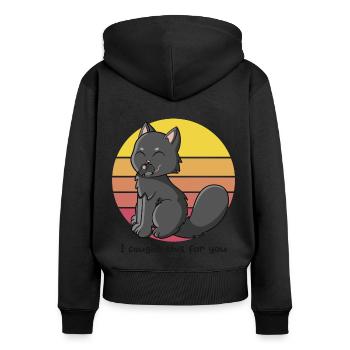I caught this for you - Women's Premium Organic Zip Hoodie - black - Back - Julia (174cm)