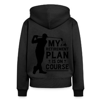 My Retirement Plan Golf Player Golfing Golf Course - Frauen Premium Bio Zip Hoodie - Schwarz - Hinten - Julia (174cm)