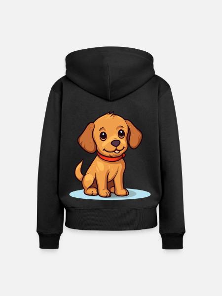 Niedliches Hundedesign für Hundebesitzer - Frauen Premium Bio Zip Hoodie - Schwarz