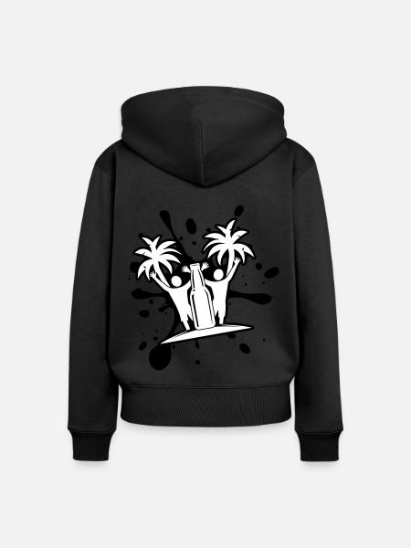 Drinking Beach Party - Frauen Premium Bio Zip Hoodie - Schwarz