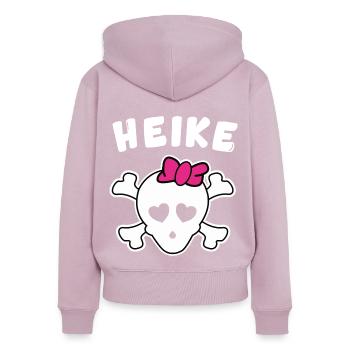 Pirate Heike Design pour les filles et les femmes - Sweat à capuche zippé Premium bio Femme - rose poudré - Dos - Julia (174cm)