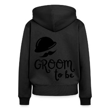 Groom to be - Junggesellenabschied - Frauen Premium Bio Zip Hoodie - Schwarz - Hinten - Julia (174cm)