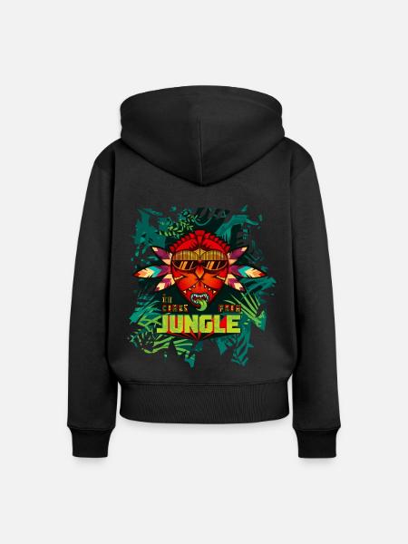 Dschungel Totem - Frauen Premium Bio Zip Hoodie - Schwarz