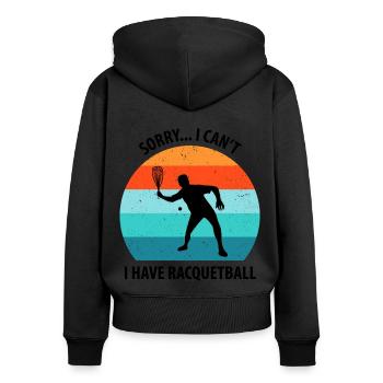 Racqueetball - Women's Premium Organic Zip Hoodie - black - Back - Julia (174cm)