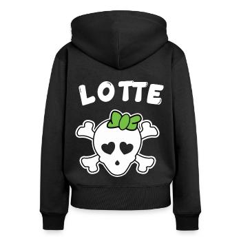Pirate Lotte Design for Girls and Women - Women's Premium Organic Zip Hoodie - black - Back - Julia (174cm)