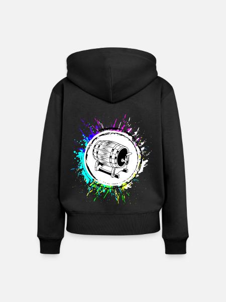 Bierfass Bier Brauerei - Frauen Premium Bio Zip Hoodie - Schwarz