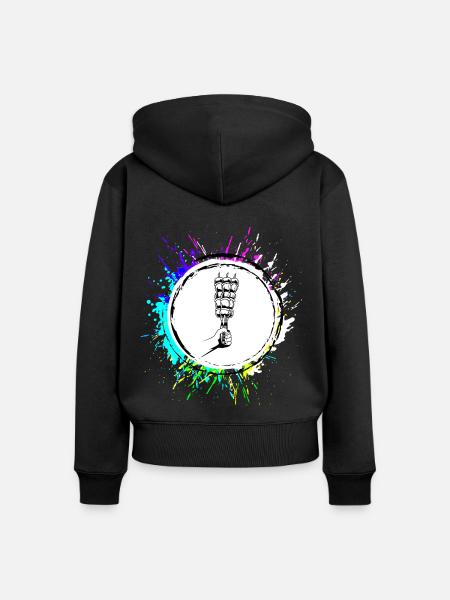 Spieß Grill Kebab - Frauen Premium Bio Zip Hoodie - Schwarz