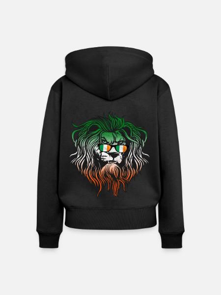 Irland - Frauen Premium Bio Zip Hoodie - Schwarz