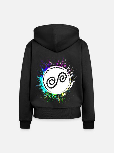 Fahrrad Kette Bunt - Frauen Premium Bio Zip Hoodie - Schwarz
