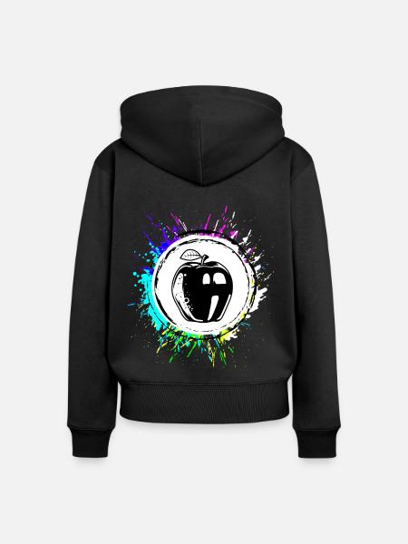 Apfel Bunt vitamine - Frauen Premium Bio Zip Hoodie - Schwarz