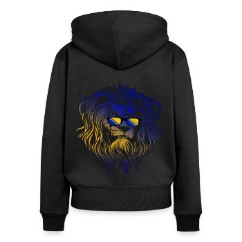 Bosnien und Herzegowina - Frauen Premium Bio Zip Hoodie - Schwarz - Hinten - Julia (174cm)