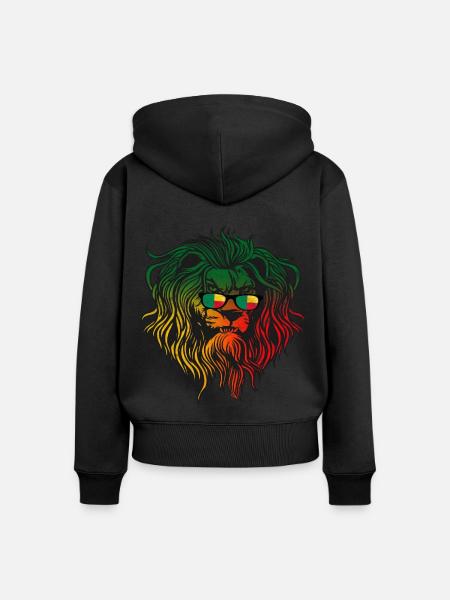 Benin - Frauen Premium Bio Zip Hoodie - Schwarz