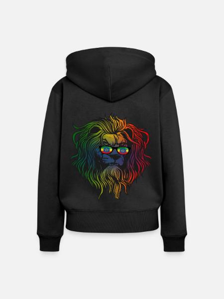 Äthiopien - Frauen Premium Bio Zip Hoodie - Schwarz