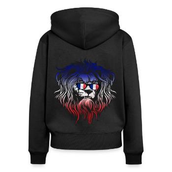 France - Women's Premium Organic Zip Hoodie - black - Back - Julia (174cm)