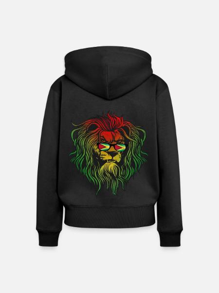 Guyana - Frauen Premium Bio Zip Hoodie - Schwarz